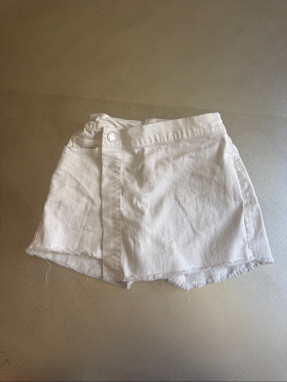 art class White Denim Skort with Branded Waistband
